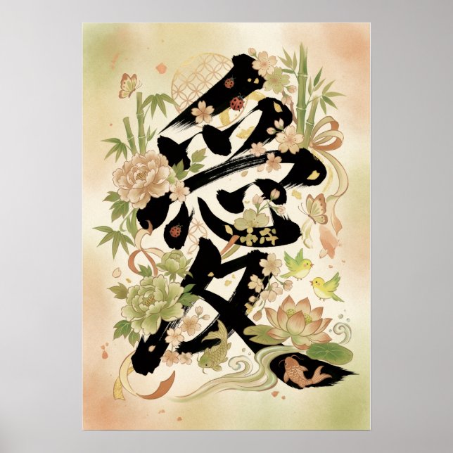 Affiche Ai： Elegant Calligraphy "Love" 260010097 (Devant)