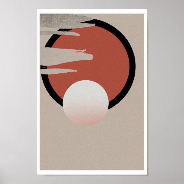 Affiche AI Generated Abstract Art Minimalist Neutral (Devant)