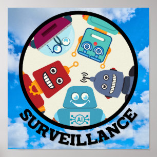 Affiche AI (Intelligence Artificielle) - Surveillance