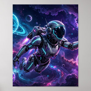 Affiche AI Space Odyssey — Intelligence Artificielle Cosmo