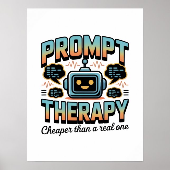 Affiche AI Therapy Graphic – Prompt Engineering Design (Devant)