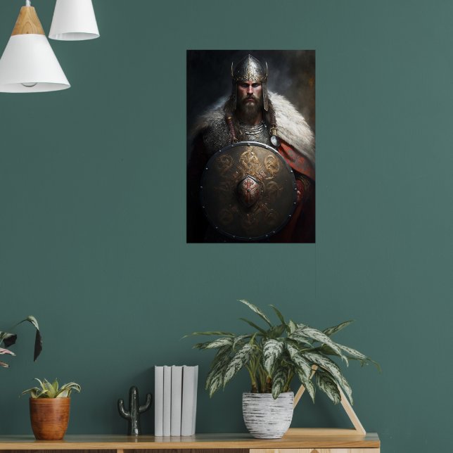 Affiche AI Viking Warrior Holding Shield (Salon 1)