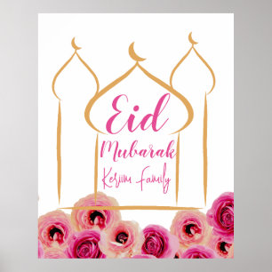 Affiche Aïd Moubarak Rose de la Mosquée d'Or Blossom Purpl