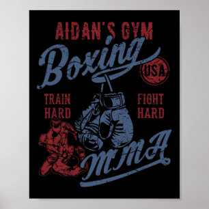 Affiche Aidan's Gym Boxing Mixed martial art Retro Design 