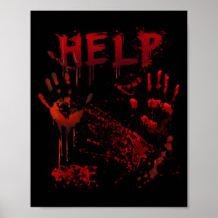 Affiche Aide amusante Empreinte sanglante Halloween Costum