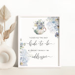 Affiche Aide bleue à la mariée occupée Adresse une envelop<br><div class="desc">Floral bleu aider la mariée occupée Adresse une enveloppe Poster Objets correspondants disponibles.</div>