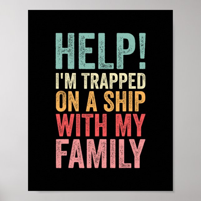 Affiche Aide bloqué sur un bateau avec ma famille Croisièr (Devant)