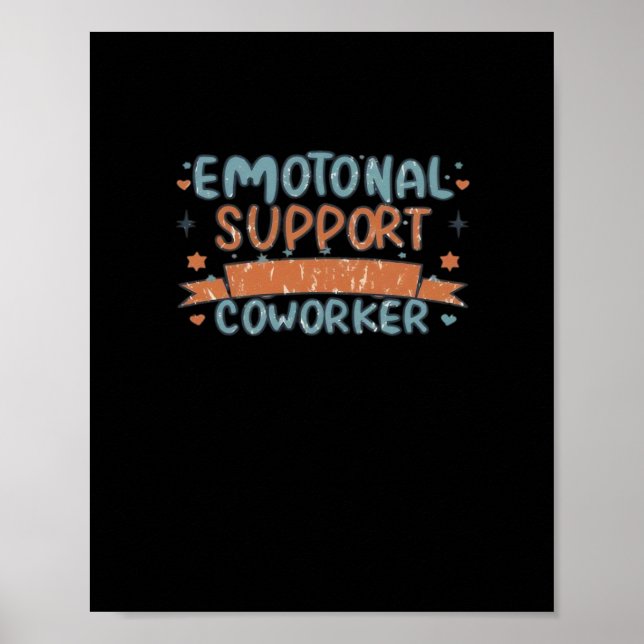 Affiche Aide émotionnelle Coworker drôle et classique (Devant)