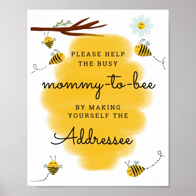 Affiche Aide Fréquente Mommy-to-bee | Baby shower destinat (Devant)