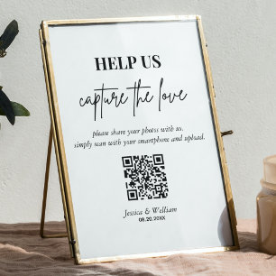 Affiche Aide-nous à capturer l'amour Qr Code Signer