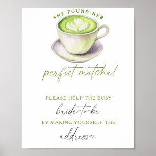 Affiche Aide pour un mariage Matcha pour la mariée occupée