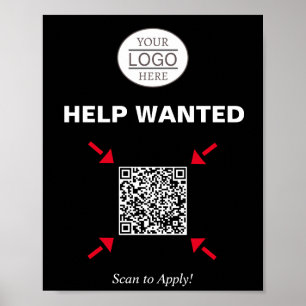 Affiche Aide Signalisation de code QR Recherché pour l'ent