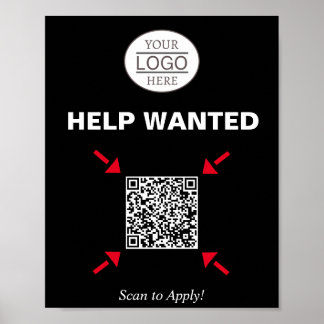 Affiche Aide Signalisation de code QR Recherché pour l'ent