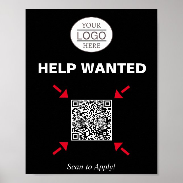 Affiche Aide Signalisation de code QR Recherché pour l'ent (Devant)