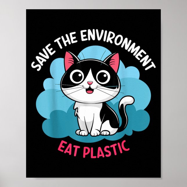 Affiche Aider à Sauver L'environnement_ Manger du Plastiqu (Devant)