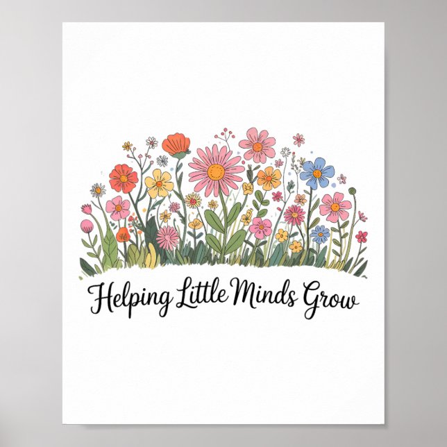 Affiche Aider les petits esprits à grandir Enseignant Flor (Devant)