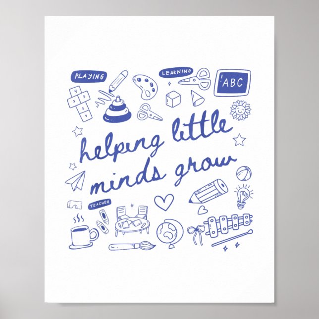 Affiche Aider les petits esprits à grandir Enseignant mate (Devant)