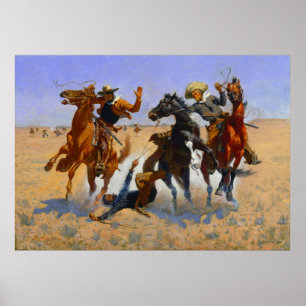 Affiche Aider un camarade Frederic Remington 1890