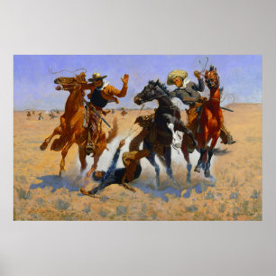 Affiche Aider un camarade Frederic Remington 1890