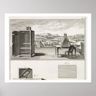 Affiche Aides à dessin : une caméra de base en bois obscur