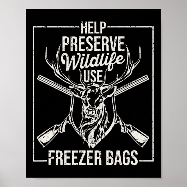 Affiche Aidez à préserver la faune utiliser le congélateur (Devant)