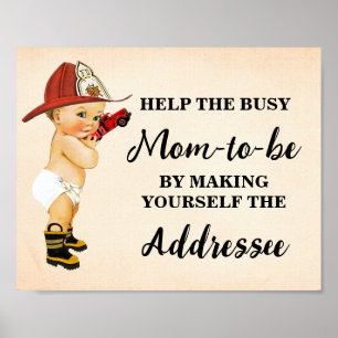Affiche Aidez Maman à vous adresser Baby Firefighter