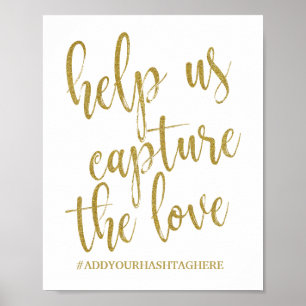 Affiche Aidez-nous à Capturer le Panneau de Mariage Paille