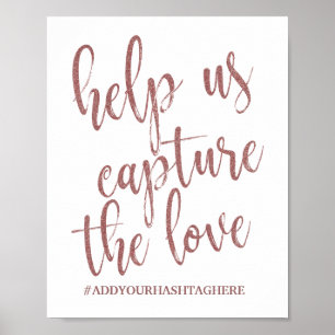 Affiche Aidez-nous à Capturer le Panneau Pailleté Rose Gol