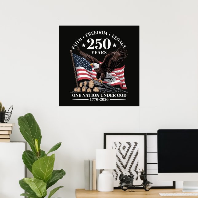 Affiche Aigle 250e anniversaire États-Unis (Bureau à domicile)