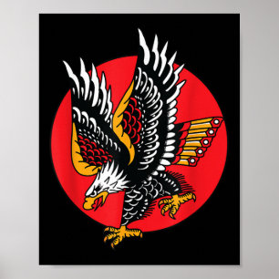 Affiche Aigle Américain Traditionnel Tattoo Enk Old School