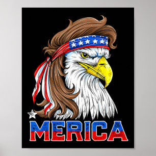 Affiche Aigle Américaine Mullet 4 Juillet Hommes Femmes Am