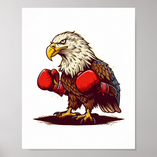 Affiche Aigle Avec Gants De Boxe Pour Un Cool Et Fierce Gr (Devant)