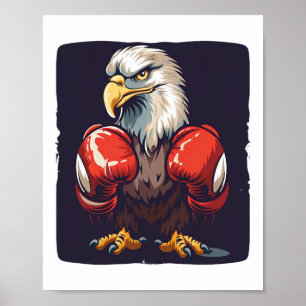 Affiche Aigle avec gants de boxe pour une ambiance forte e