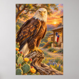 Affiche Aigle chauve majestueux dans la lumière du Texas