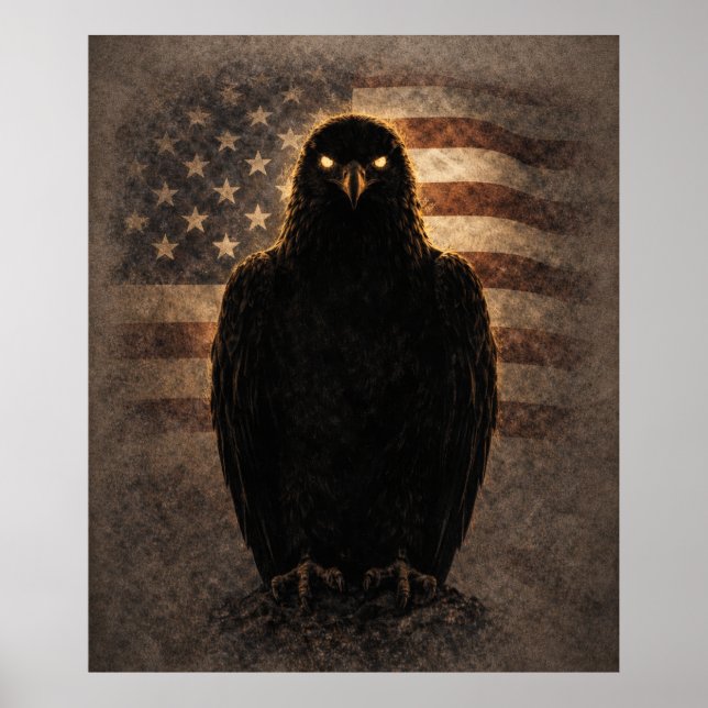 Affiche Aigle chauve patriotique (Devant)