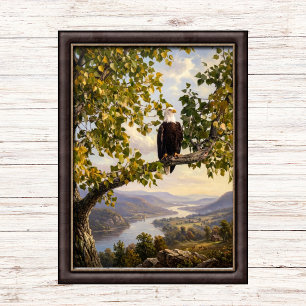 Affiche Aigle chauve patriotique doux