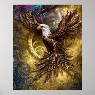 Affiche Aigle de charme à vapeur Whimsical