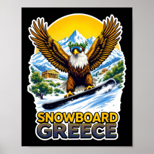 Affiche Aigle De Snowboard En Grèce Pittoresque