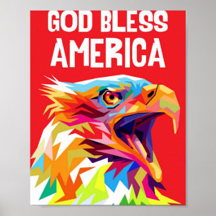 Affiche Aigle Dieu bénisse l'Amérique