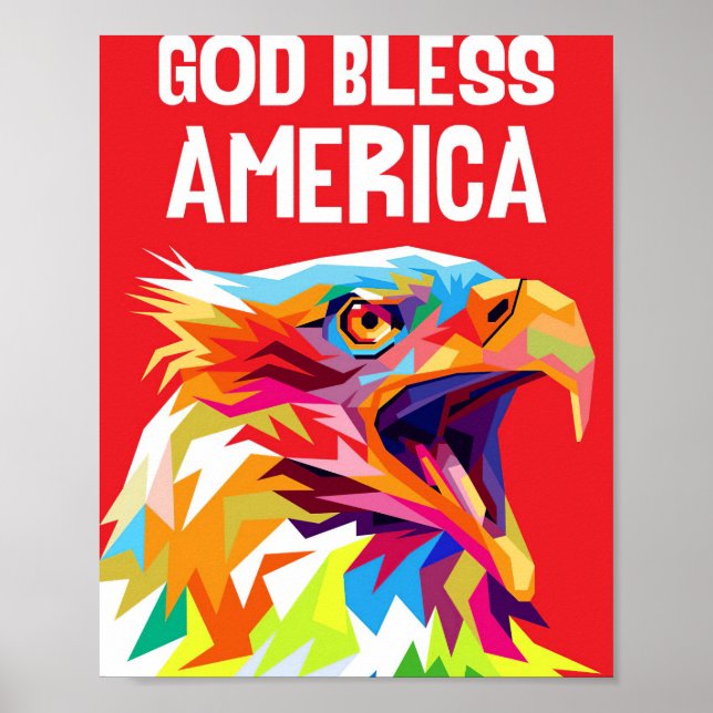 Affiche Aigle Dieu bénisse l'Amérique (Devant)