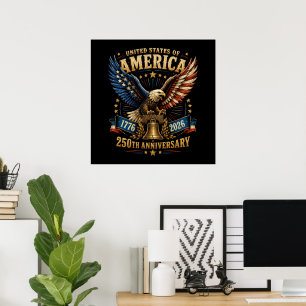 Affiche Aigle du 250e anniversaire des États-Unis d'Amériq