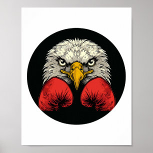 Affiche Aigle en gants de boxe pour une déclaration de box