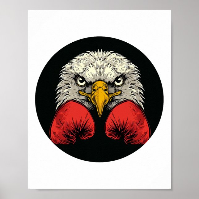 Affiche Aigle en gants de boxe pour une déclaration de box (Devant)