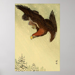 Affiche Aigle en vol Ohara Koson 1933 Art japonais