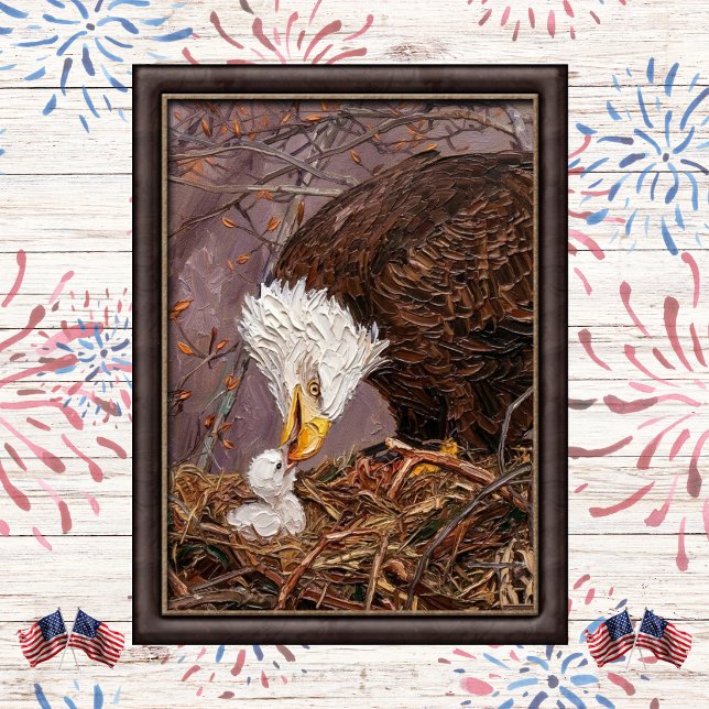 Affiche Aigle et aiglon patriotiques doux Art (Créateur téléchargé)