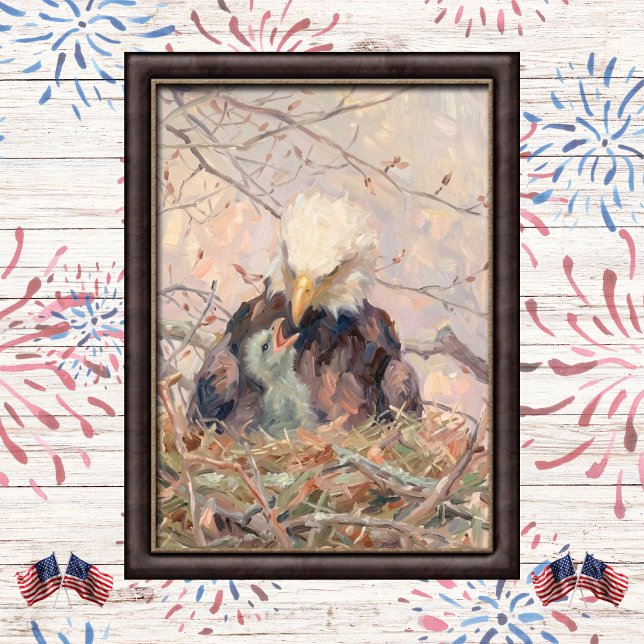 Affiche Aigle et aiglon patriotiques doux Art (Créateur téléchargé)