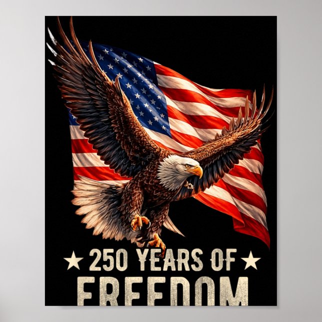 Affiche Aigle Et Drapeau 250 Ans 1776-2026 250e Anniversai (Devant)