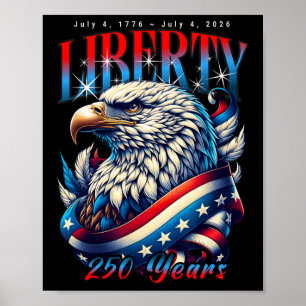 Affiche Aigle Et Drapeau Liberté 250 Ans 1776-2026 250e A