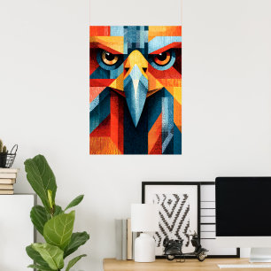 Affiche Aigle Géométrique Symétrique Art Pop Abstrait Affi