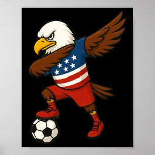 Affiche Aigle Ld drôle de Dabbing Football Usa - Usa Drape